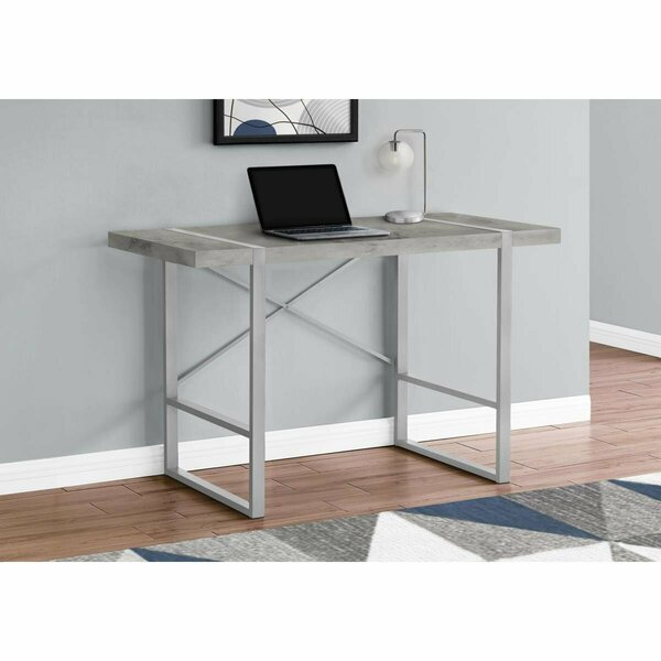 Daphnes Dinnette 48 in. Metal Computer Desk Grey Concrete-Look - Silver DA3072168